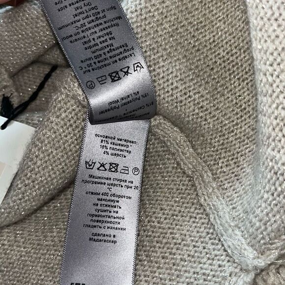 NWT Zadig & Voltaire Alma Bijoux Cashmere Sweater in Mastic Size XS - Picture 10 of 15